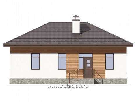 Проекты домов Альфаплан - Уютная дача для небольшой семьи - превью фасада №4