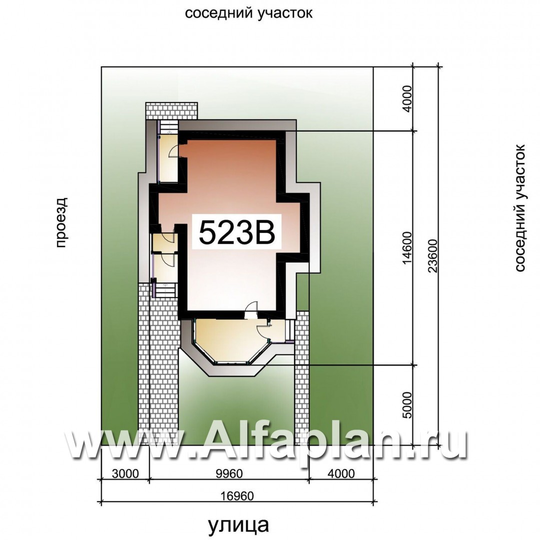Проекты домов Альфаплан - «Малая Родина» - компактный дом с красивой верандой - дополнительное изображение №2