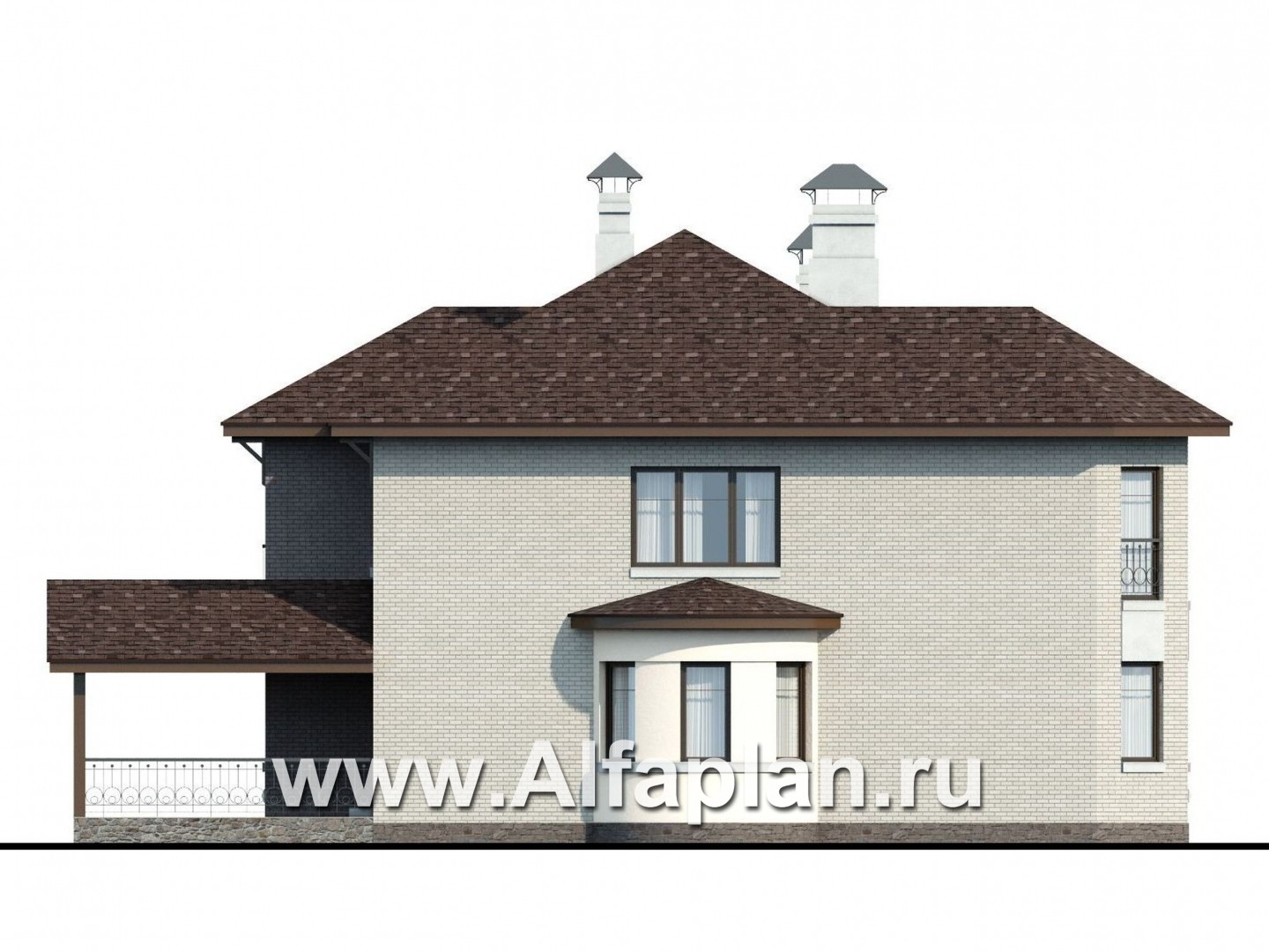 Проекты домов Альфаплан - «Эллада» - красивый и компактный особняк - изображение фасада №3