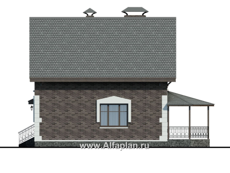 Проекты домов Альфаплан - Дом из газобетона «Оптима» для загородного отдыха - превью фасада №2