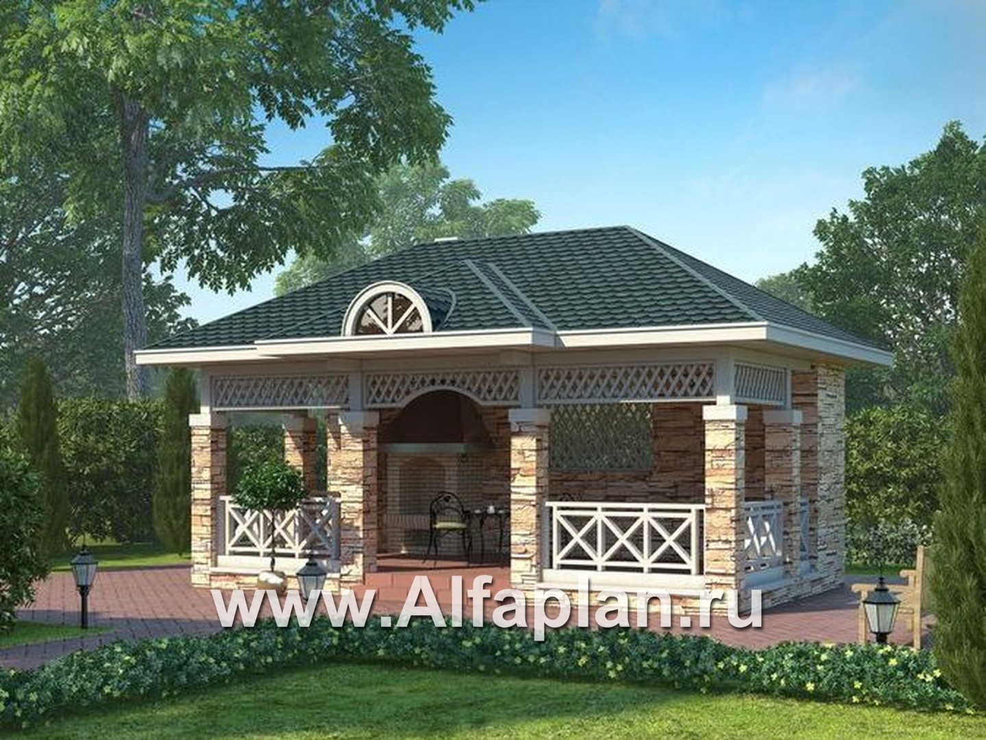 Проекты домов Альфаплан - Садовая беседка - основное изображение