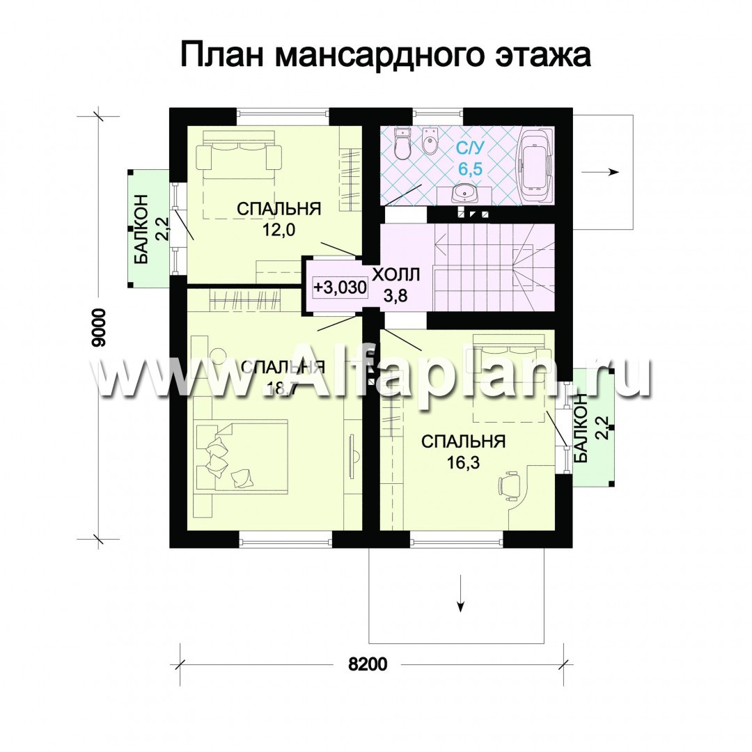 Проекты домов Альфаплан - Экономичный дом для маленького участка - изображение плана проекта №2