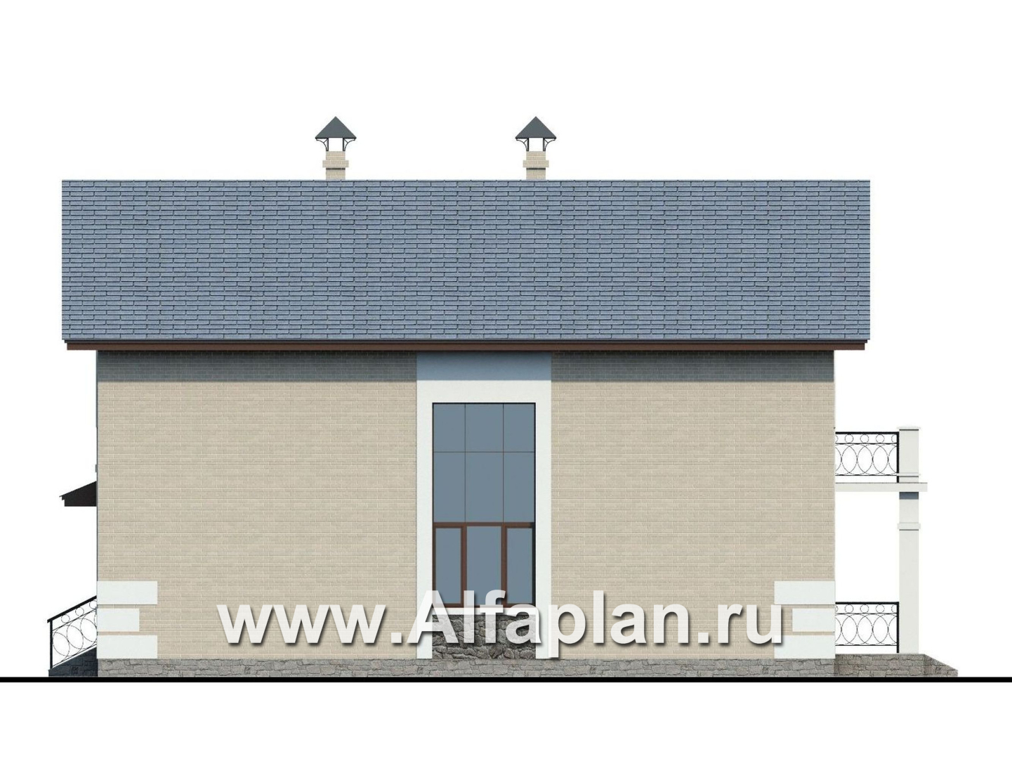 Проекты домов Альфаплан - «Монрепо» - компактный дом для узкого участка - изображение фасада №2