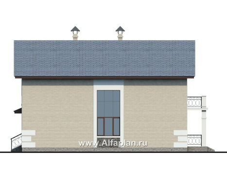 Проекты домов Альфаплан - «Монрепо» - компактный дом для узкого участка - превью фасада №2