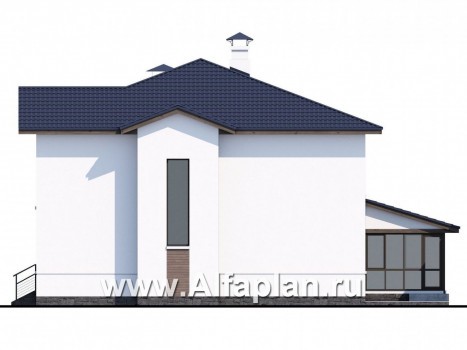 Проекты домов Альфаплан - «Выбор» - компактный дом с комфортной планировкой - превью фасада №2