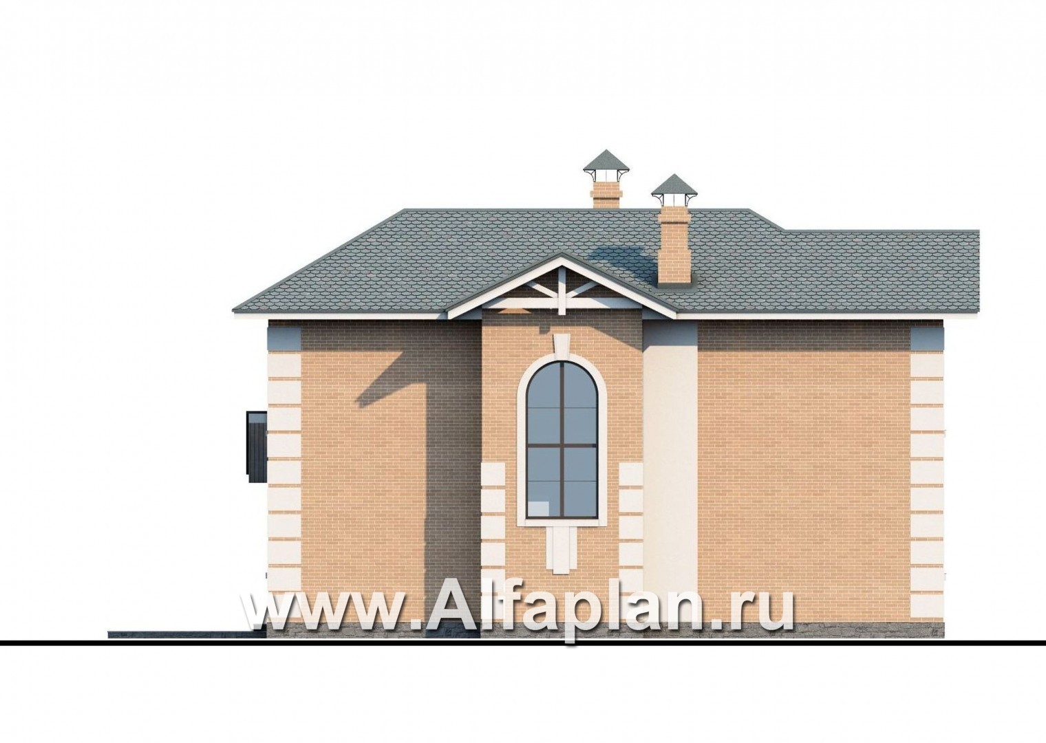 Проекты домов Альфаплан - «Потемкин» - элегантный коттедж с навесом для машин - изображение фасада №3