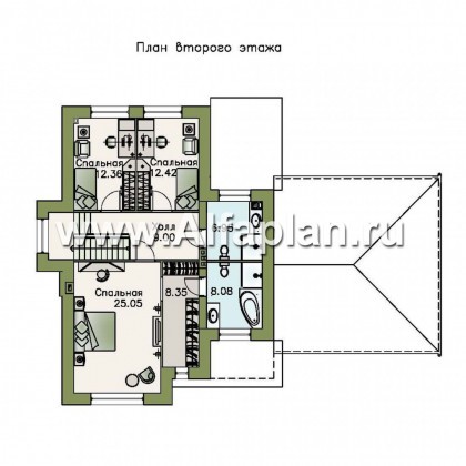 Проекты домов Альфаплан - «Потемкин» - элегантный коттедж с навесом для машин - превью плана проекта №2