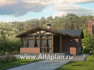 Проекты домов Альфаплан - Баня с уютной верандой - превью основного изображения